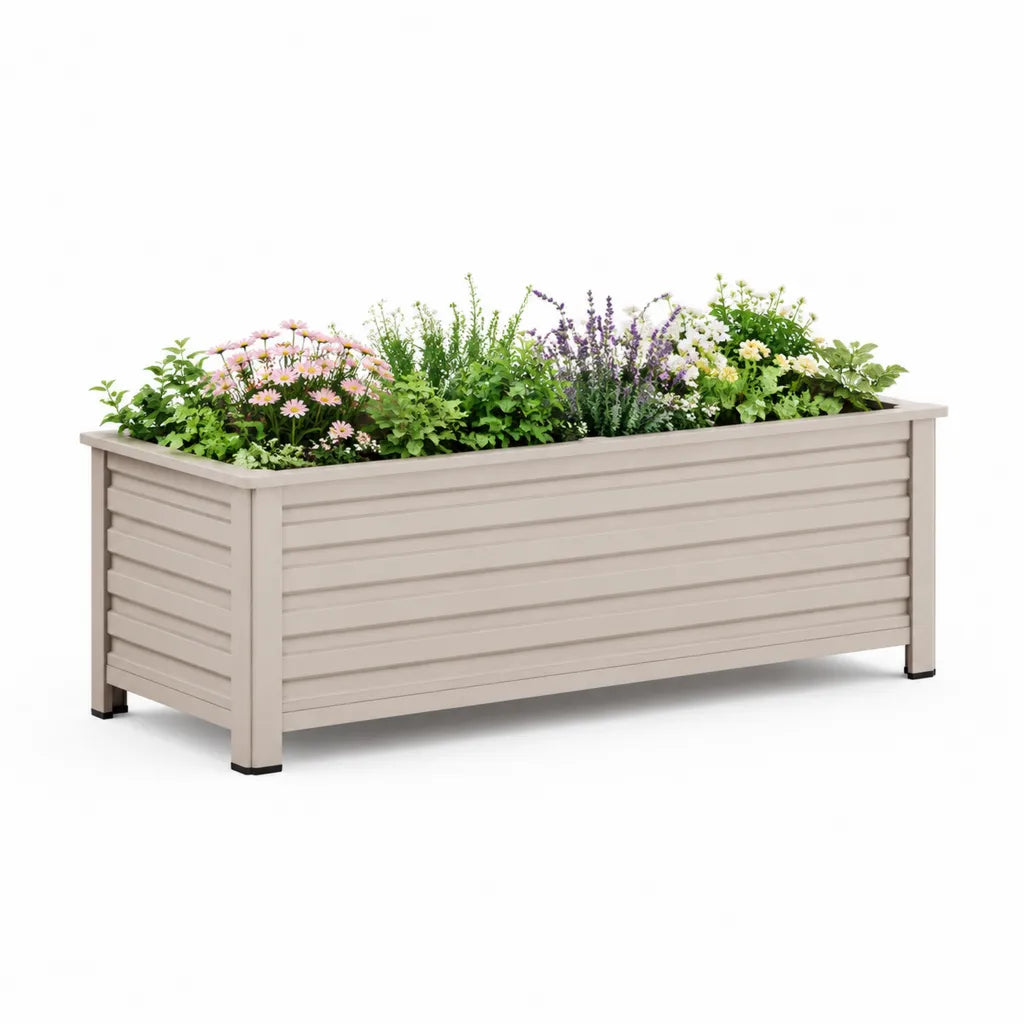 Hochbeet Pflanzkasten aus PP rechteckig taupe 100 x 40 x 70 cm
